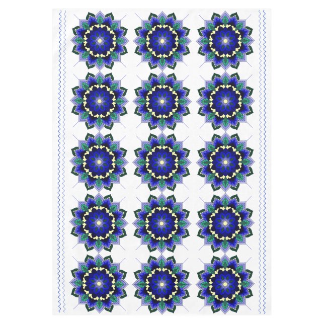 Mandala Pattern 02 in dark blue Tablecloth (Front)