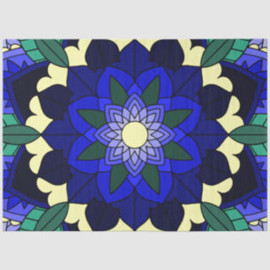 Mandala Pattern 02 in dark blue Tissue Paper