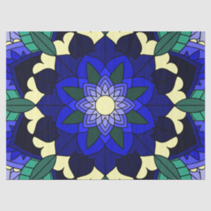 Mandala Pattern 02 in dark blue Tissue Paper