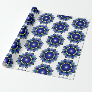 Mandala Pattern 02 in dark blue Wrapping Paper