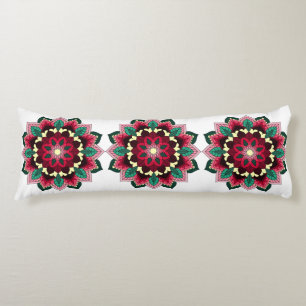 Mandala Pattern 02 in deep pink Body Cushion
