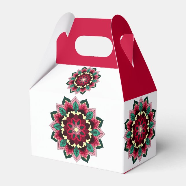 Mandala Pattern 02 in deep pink Favour Box (Front Side)