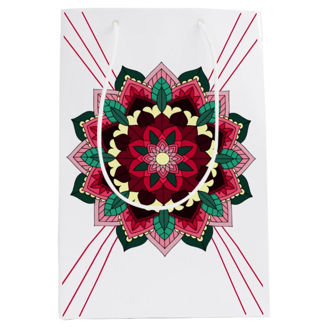 Mandala Pattern 02 in deep pink Medium Gift Bag (Front)