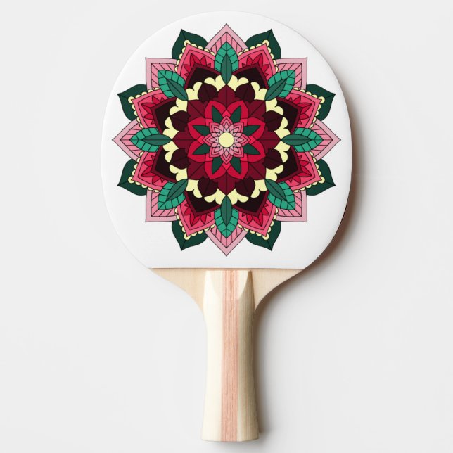 Mandala Pattern 02 in deep pink Ping Pong Paddle (Front)