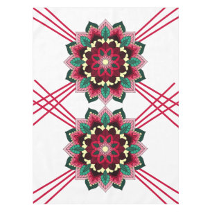 Mandala Pattern 02 in deep pink Tablecloth