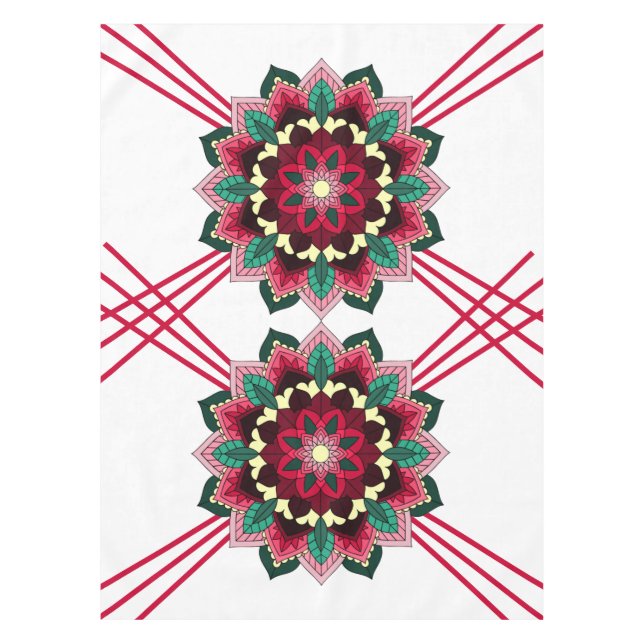 Mandala Pattern 02 in deep pink Tablecloth (Front)