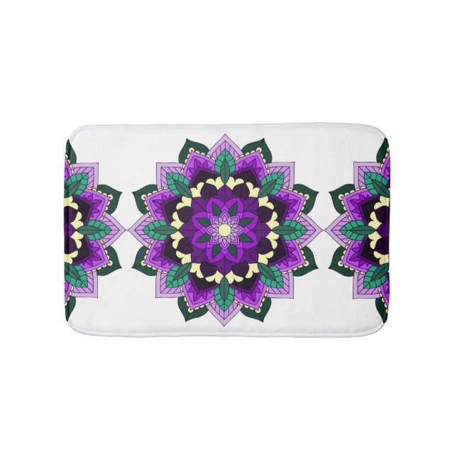 Mandala Pattern 02 in purple Bath Mat (Front)