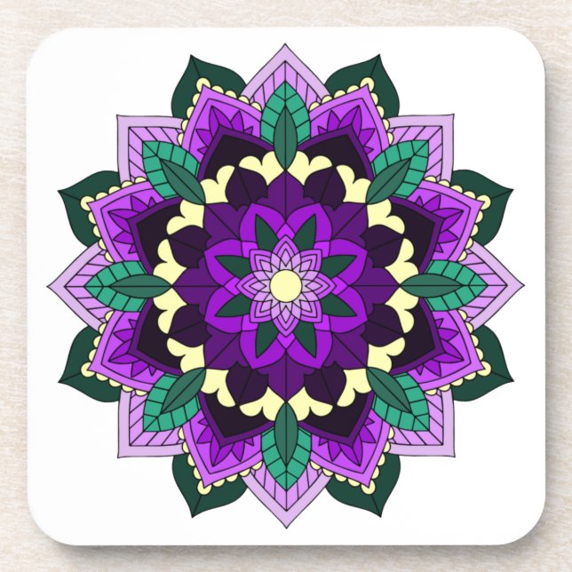 Mandala Pattern 02 in purple Coaster (Front)