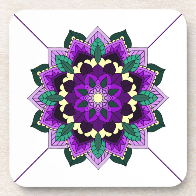Mandala Pattern 02 in purple Coaster (Front)