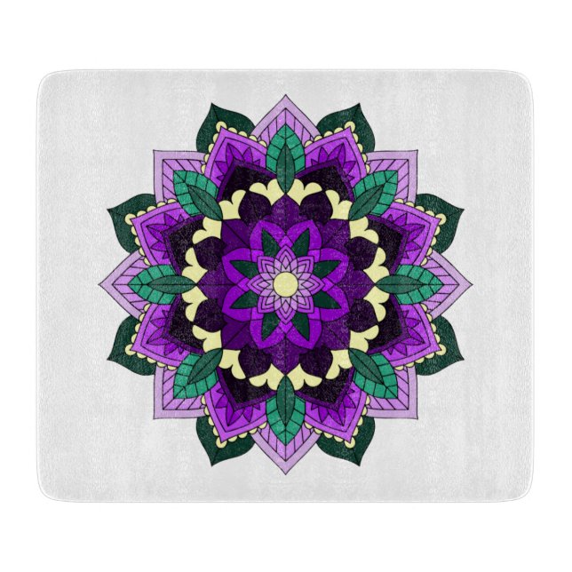 Mandala Pattern 02 in purple Cutting Board (Front)