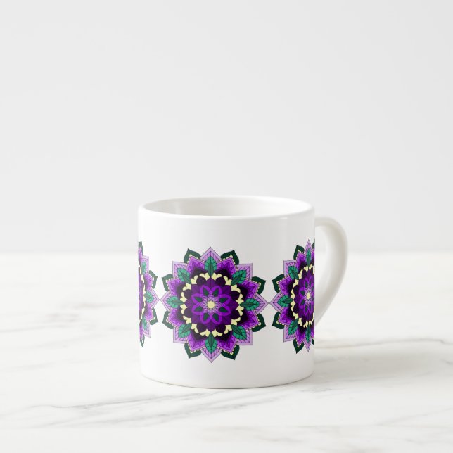 Mandala Pattern 02 in purple Espresso Cup (Front Right)