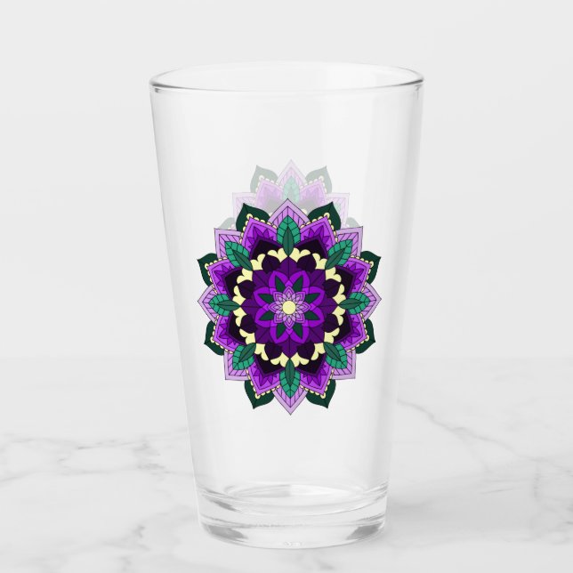 Mandala Pattern 02 in purple Glass (Front)