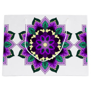 Mandala Pattern 02 in purple Large Gift Bag