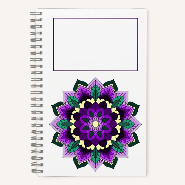 Mandala Pattern 02 in purple Notebook (Front)
