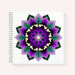 Mandala Pattern 02 in purple Notebook