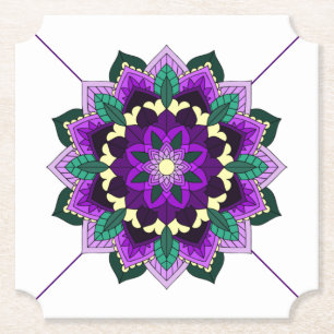 Mandala Pattern 02 in purple Paper Coaster