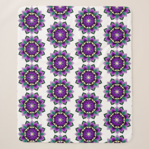 Mandala Pattern 02 in purple Sherpa Blanket