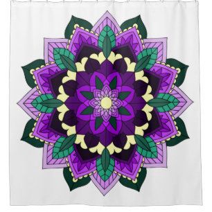Mandala Pattern 02 in purple Shower Curtain