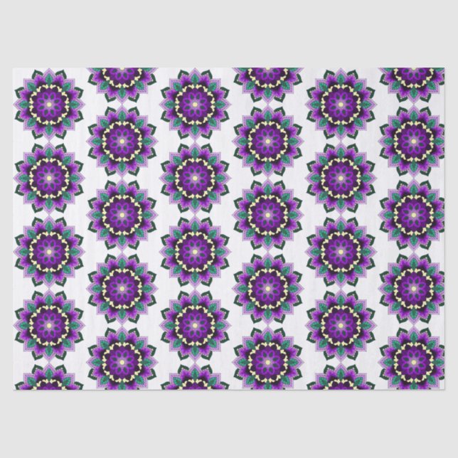 Mandala Pattern 02 in purple Tissue Paper (Front)