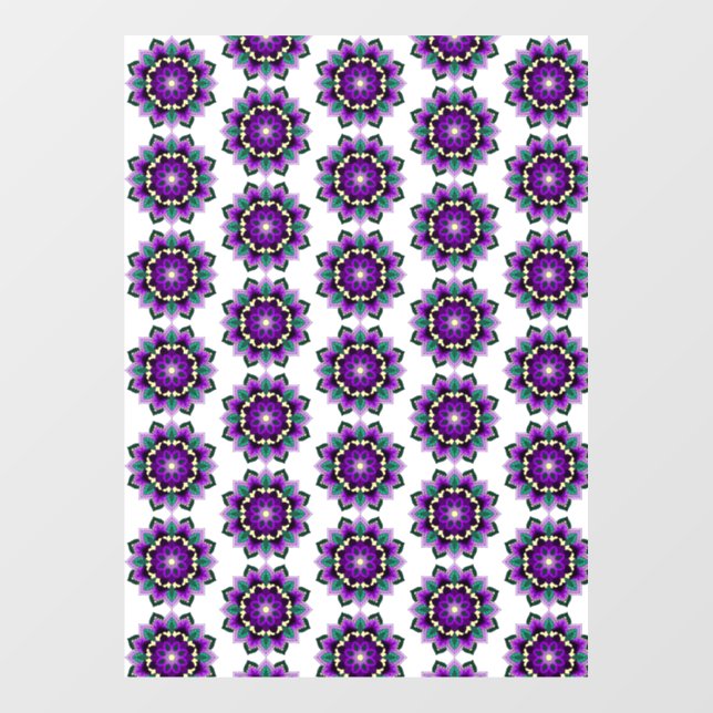 Mandala Pattern 02 in purple Window Cling (Sheet)