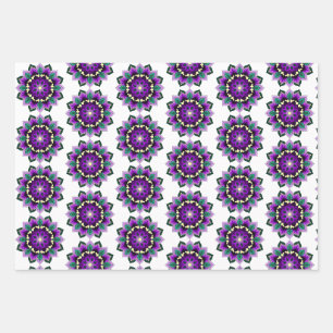 Mandala Pattern 02 in purple Wrapping Paper Sheet