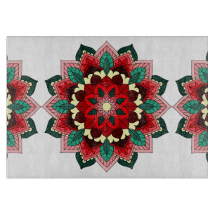 Mandala Pattern 02 in red Cutting Board