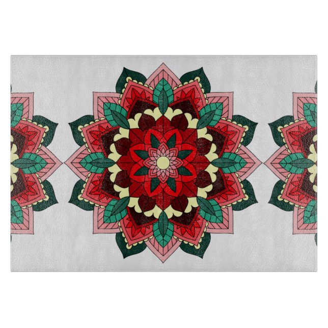 Mandala Pattern 02 in red Cutting Board (Front)