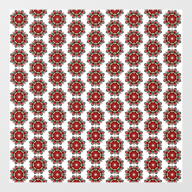 Mandala Pattern 02 in red window cling (Sheet)