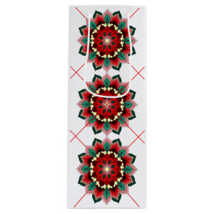 Mandala Pattern 02 in red Wine Gift Bag