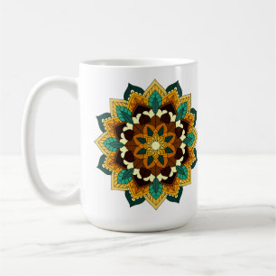 Mandala Pattern 02 in yellow & tan Coffee Mug