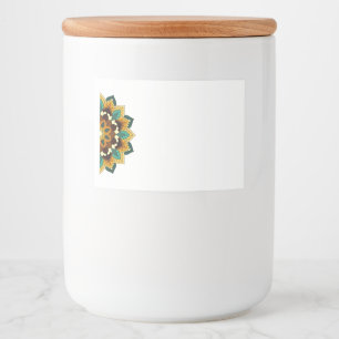 Mandala Pattern 02 in yellow & tan Food Label
