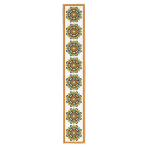 Mandala Pattern 02 in yellow & tan Long Table Runner