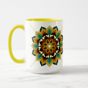 Mandala Pattern 02 in yellow & tan Mug