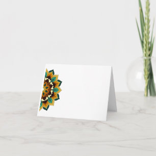 Mandala Pattern 02 in yellow & tan Note Card