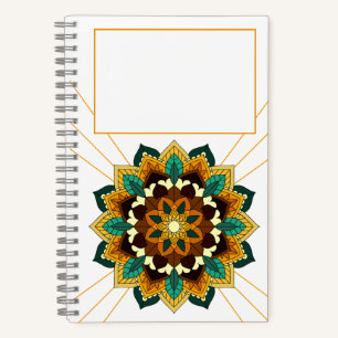 Mandala Pattern 02 in yellow & tan Notebook