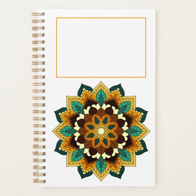 Mandala Pattern 02 in yellow & tan Planner (Front)