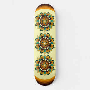 Mandala Pattern 02 in yellow & tan Skateboard