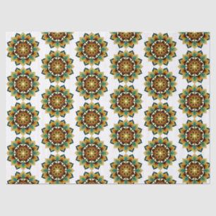 Mandala Pattern 02 in yellow & tan Tissue Paper