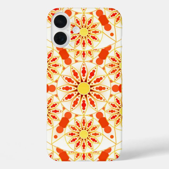 Mandala pattern, brick red, rust, gold Case-Mate iPhone case (Back)