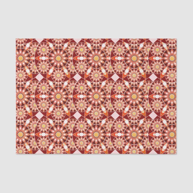 Mandala pattern, brown, rust, tan, beige tissue paper (Front)