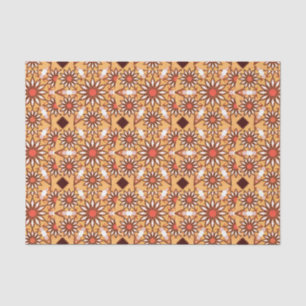Mandala pattern, caramel tan, chocolate brown tissue paper