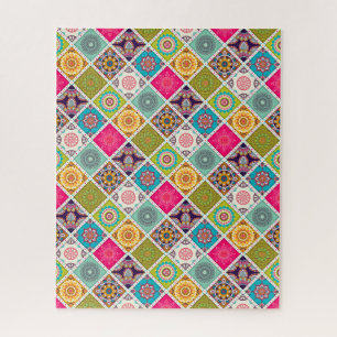 Mandala pattern colourful ethnic Moroccan Jigsaw Puzzle