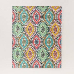 Mandala pattern colourful ethnic Moroccan Jigsaw Puzzle
