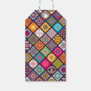 Mandala pattern colourful Moroccan Gift Tags