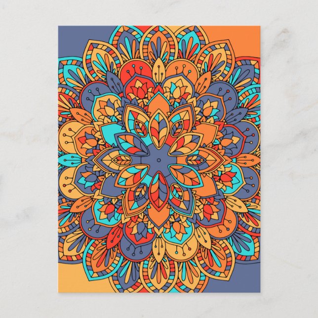 Mandala pattern colourful Moroccan Postcard (Front)