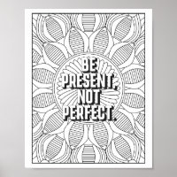 Mandala Pattern colouring page mindfulness quote