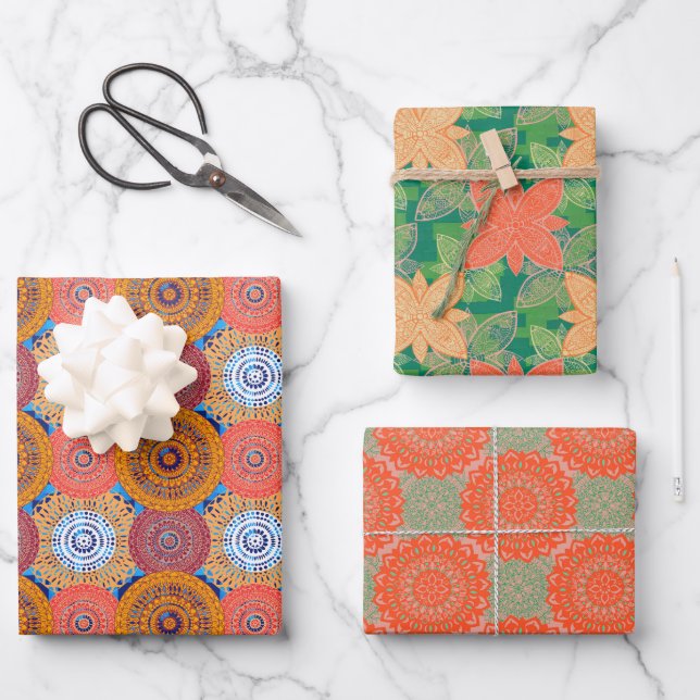 Mandala Pattern designs Wrapping Paper Sheet (Front)