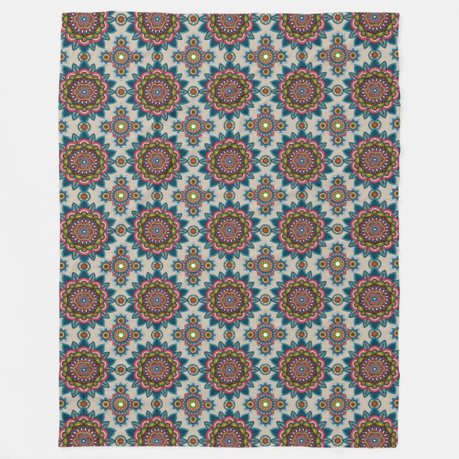 Mandala Pattern Fleece Blanket (Front)