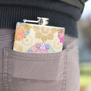 Mandala Pattern Hip Flask