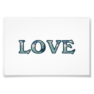 Mandala Pattern LOVE Typography Photo Print